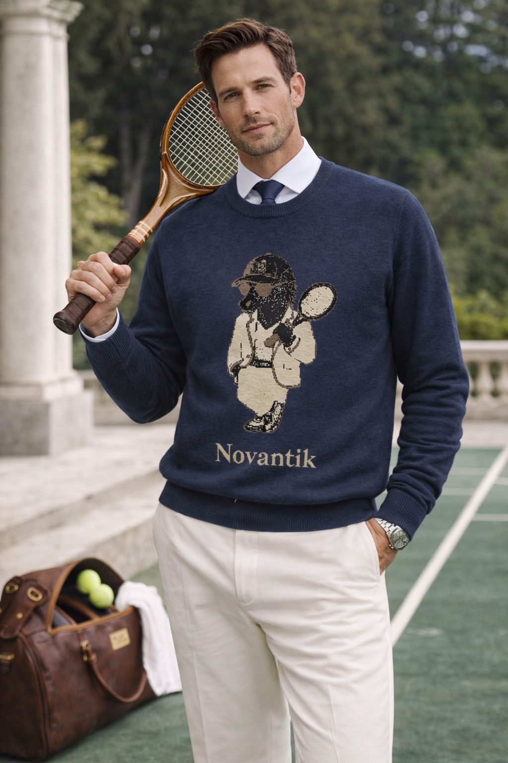 Novantik Signature Wool Sweater Navy Blue
