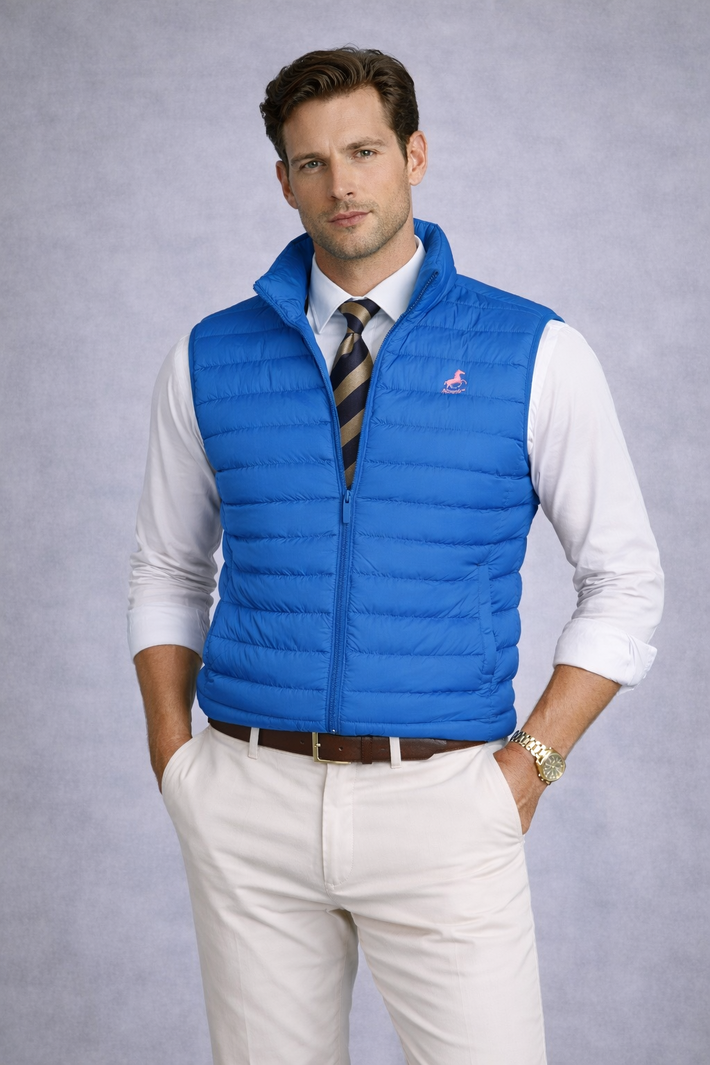 Novantik Slim-Fit Weste Royal Blue