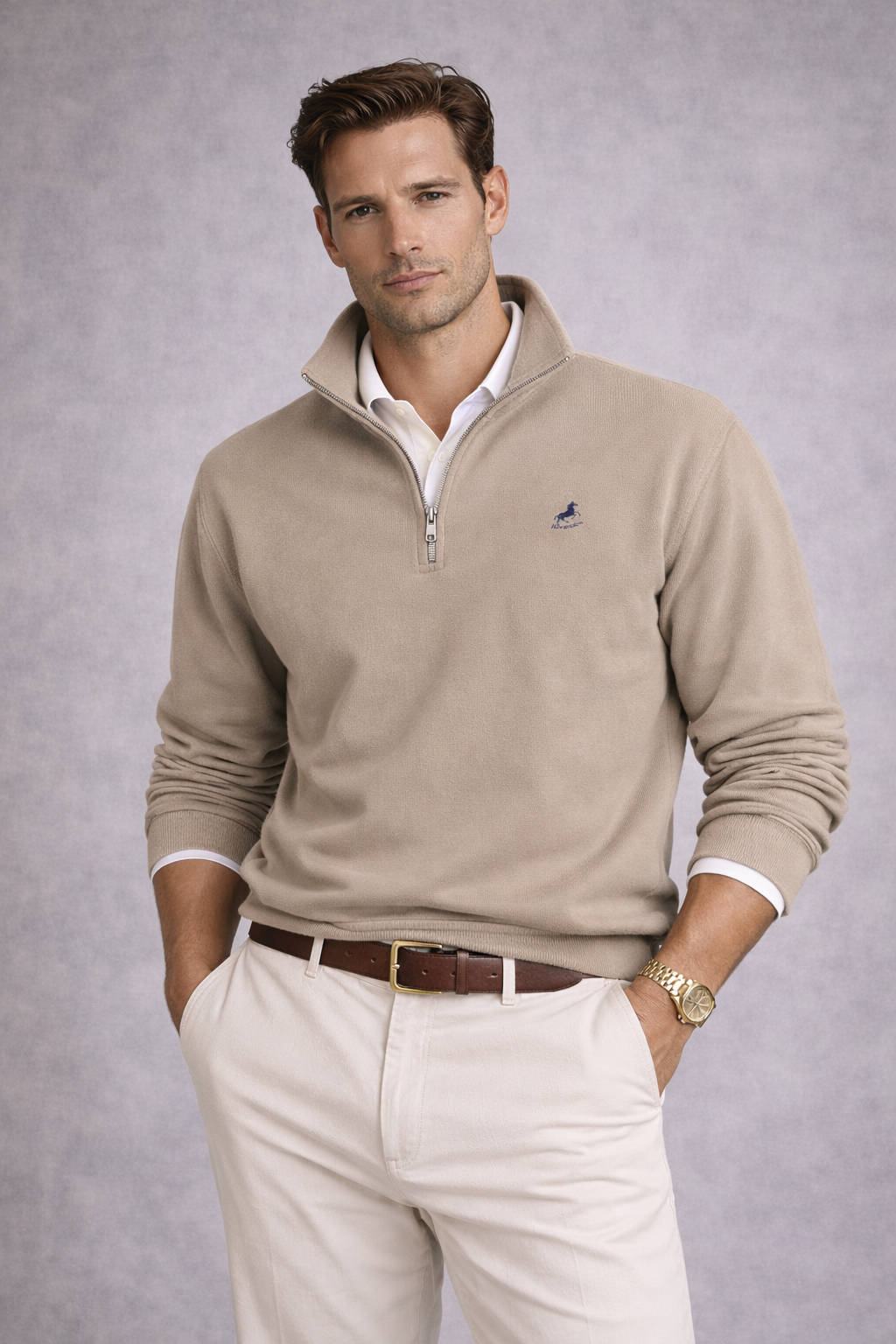 Novantik Half-Zip Beige