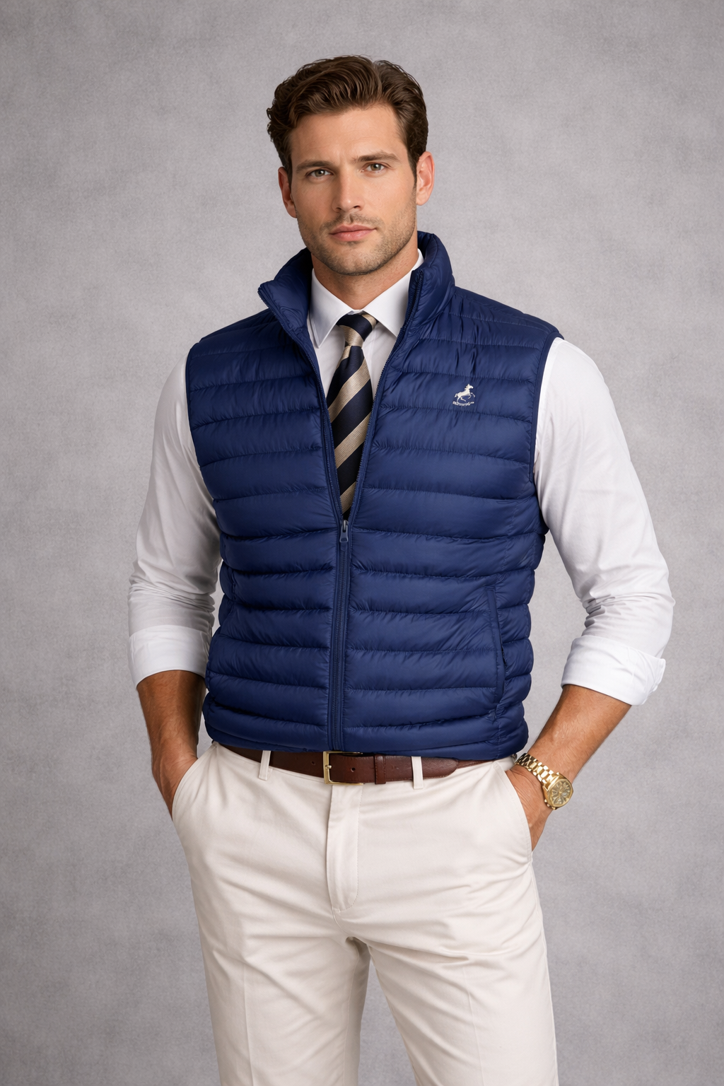 Novantik Masterpiece Slim-fit Vest Navy