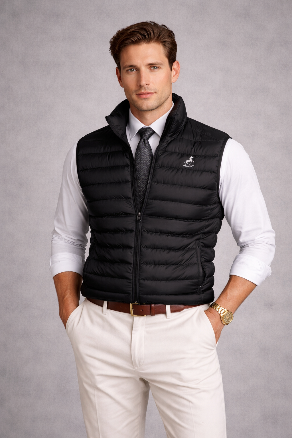 Novantik Slim-fit Weste Schwarz