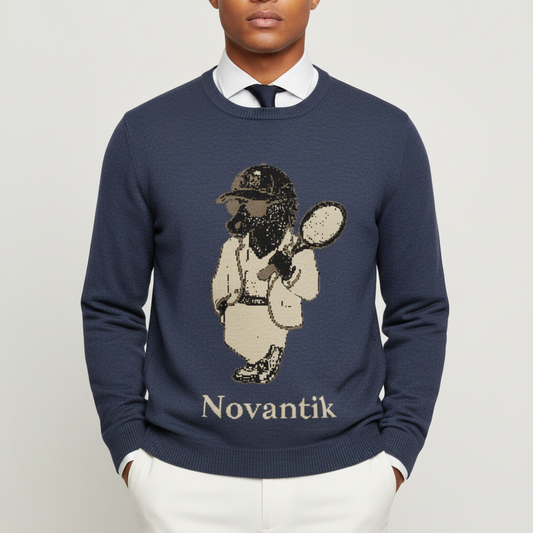 Novantik Signature Pullover aus Wolle Navy Blue