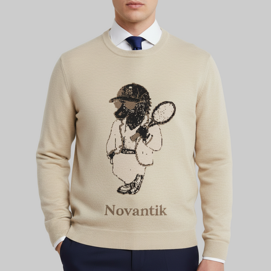 Novantik Signature Pullover aus Wolle Beige