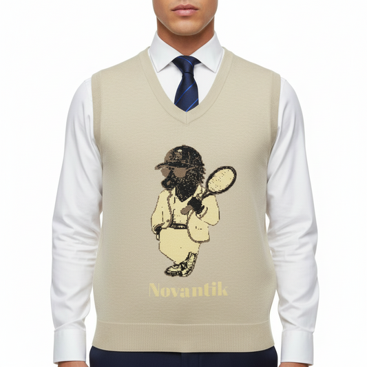 Novantik Signature Pullunder aus Wolle Beige